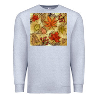 Heather Grey Fall leaves Premium Sweatshirt - NancyCooperArtShop