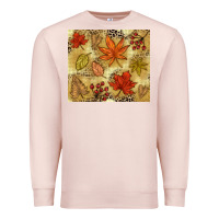 Pale Pink Fall leaves Premium Sweatshirt - NancyCooperArtShop