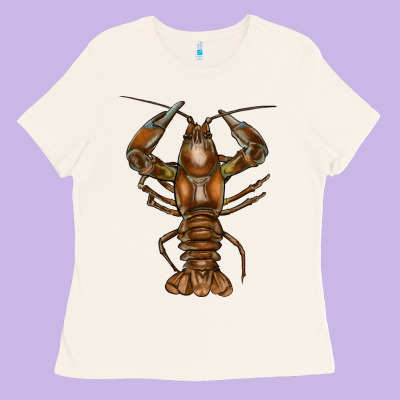 Crawfish Ladies Tee Designed By Fadigitalartstudio