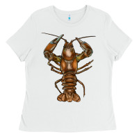 White crawfish Ladies Tee - FaDigitalArtStudio