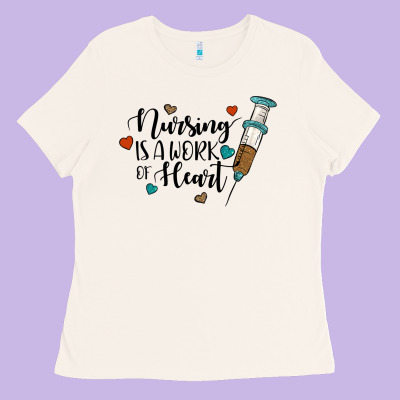Nursing İs A Work Of Heart Ladies Tee Designed By Jahusdesignshop