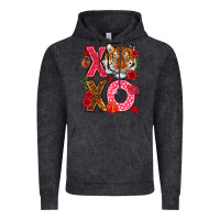 Vintage Black xoxo with tiger Vintage Hoodie - NancyCooperArtShop