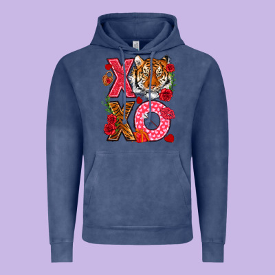 Xoxo With Tiger Vintage Hoodie Designed By Nancycooperartshop