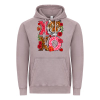 Vintage Zinc xoxo with tiger Vintage Hoodie - NancyCooperArtShop