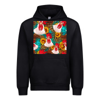 Black western  chicken with sunflowers seamless pattern Urban Hoodie - FaDigitalArtStudio
