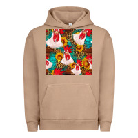 Pigment Burro western  chicken with sunflowers seamless pattern Urban Hoodie - FaDigitalArtStudio