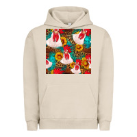 Pigment French Oak western  chicken with sunflowers seamless pattern Urban Hoodie - FaDigitalArtStudio