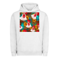 Pigment Lunar Rock western  chicken with sunflowers seamless pattern Urban Hoodie - FaDigitalArtStudio