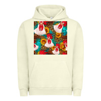 Pigment Pistachio western  chicken with sunflowers seamless pattern Urban Hoodie - FaDigitalArtStudio