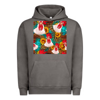 Pigment Tornado western  chicken with sunflowers seamless pattern Urban Hoodie - FaDigitalArtStudio