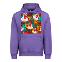 Tulip western  chicken with sunflowers seamless pattern Urban Hoodie - FaDigitalArtStudio