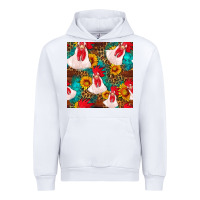White western  chicken with sunflowers seamless pattern Urban Hoodie - FaDigitalArtStudio