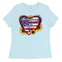 Baby Blue American heart southern soul Ladies Tee - CowGirlArtShop