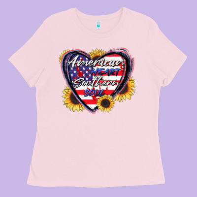 American Heart Southern Soul Ladies Tee Designed By Cowgirlartshop