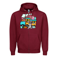 Burgundy easter train Zipper Hoodie - Artiststas