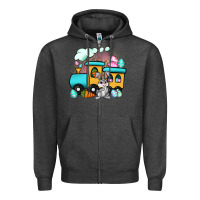 Charcoal Heather easter train Zipper Hoodie - Artiststas