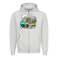 Dove Grey easter train Zipper Hoodie - Artiststas