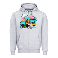 Heather Grey easter train Zipper Hoodie - Artiststas