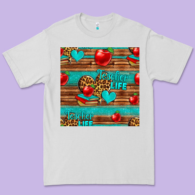 Teacher Life Seamless Pattern Premium Tee Designed By Hra Design Shop