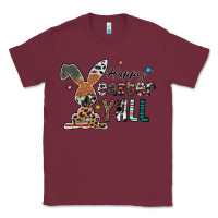 Burgundy Happy Easter Y'all Classic Tee - CowhideDigitalArt