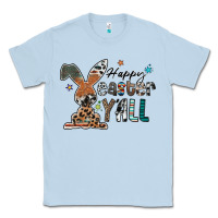 Dusty Blue Happy Easter Y'all Classic Tee - CowhideDigitalArt