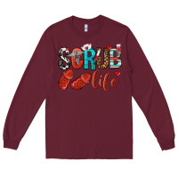 Burgundy scrub life Long Sleeve Tee - NancyCooperArtShop