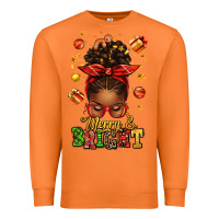 Carrot merry and bright christmas afro messy bun Premium Sweatshirt - texasbilliewilder