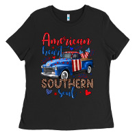 Black American heart southern soul truck Ladies Tee - Neo Western