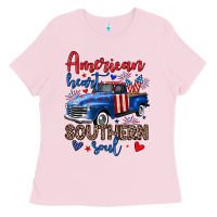 Bubblegum Pink American heart southern soul truck Ladies Tee - Neo Western