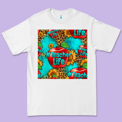 Teacher Apple Seamless Pattern Premium Tee Designed By Hra Design Shop