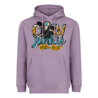 Lavender Cow Junkie with Cow Heavyweight Hoodie - texasbilliewilder