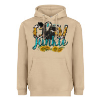 Mushroom Cow Junkie with Cow Heavyweight Hoodie - texasbilliewilder