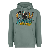 Sage Cow Junkie with Cow Heavyweight Hoodie - texasbilliewilder