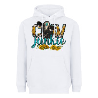 White Cow Junkie with Cow Heavyweight Hoodie - texasbilliewilder