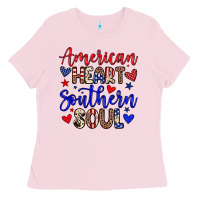 Bubblegum Pink American heart southern soul Ladies Tee - Neo Western