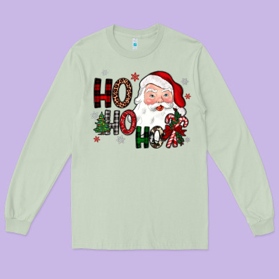Ho Ho Ho Long Sleeve Tee Designed By Jahusdesignshop