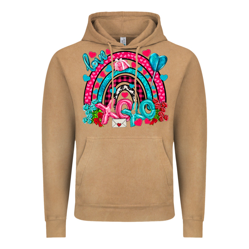 Xo Xo Rainbow Valentine Vintage Hoodie by NancyCooperArtShop | Teevron