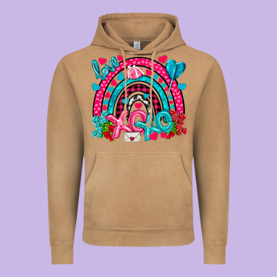 Xo Xo Rainbow Valentine Vintage Hoodie Designed By Nancycooperartshop