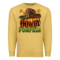 Antique Gold Howdy pumpkin Premium Sweatshirt - NancyCooperArtShop