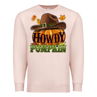 Pale Pink Howdy pumpkin Premium Sweatshirt - NancyCooperArtShop