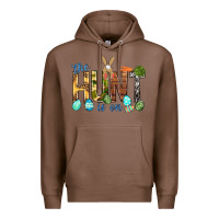 Chestnut The hunt is on with eggs Easter Day Premium Hoodie - HowdyJamesFarm