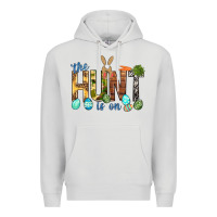 Dove Grey The hunt is on with eggs Easter Day Premium Hoodie - HowdyJamesFarm