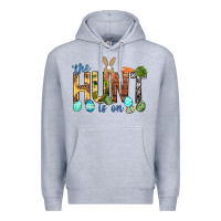 Heather Grey The hunt is on with eggs Easter Day Premium Hoodie - HowdyJamesFarm