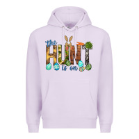Lilac The hunt is on with eggs Easter Day Premium Hoodie - HowdyJamesFarm