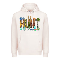 Pale Pink The hunt is on with eggs Easter Day Premium Hoodie - HowdyJamesFarm