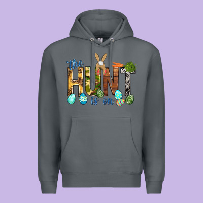 The Hunt Is On With Eggs Easter Day Premium Hoodie Designed By Howdyjamesfarm