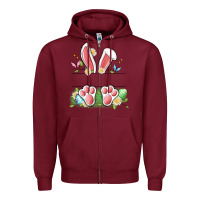 Burgundy easter bunny name frame Zipper Hoodie - Artiststas