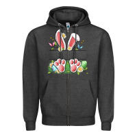 Charcoal Heather easter bunny name frame Zipper Hoodie - Artiststas