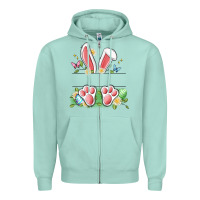 Seafoam easter bunny name frame Zipper Hoodie - Artiststas