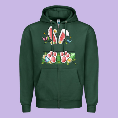 Easter Bunny Name Frame Zipper Hoodie Designed By Artiststas